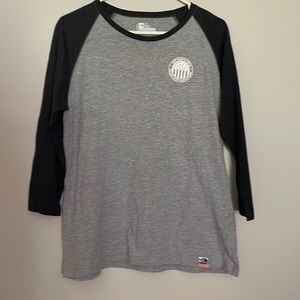 Womens North Face Gray Baseball Tee